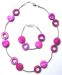 Komplet - masa perłowa - fioletowe kółec